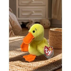 Ty Beanie Baby Retired 1994 QUACKERS Duck Original Yellow Plush